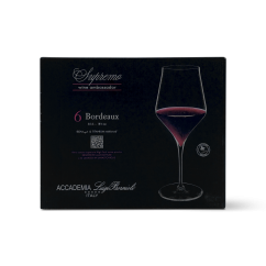(6ks) Sklenice na červené víno Supremo Bordeaux, Luigi Bormioli, 550ml