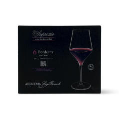 (6ks) Sklenice na červené víno Supremo Bordeaux, Luigi Bormioli, 550ml