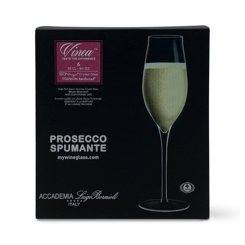 (6ks) Sklenice na šumivé víno Vinea Prosecco, Luigi Bormioli, 200ml